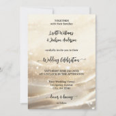 Invitation Boho Chic Gold Sparkling Élégant Mariage (Devant)