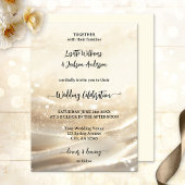 Invitation Boho Chic Gold Sparkling Élégant Mariage