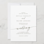 Invitation Boho Chic Green et Mariage blanc (Devant)