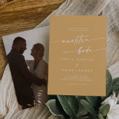 Invitation Boho Chic Jaune Marigold Photo Mariage espagnol