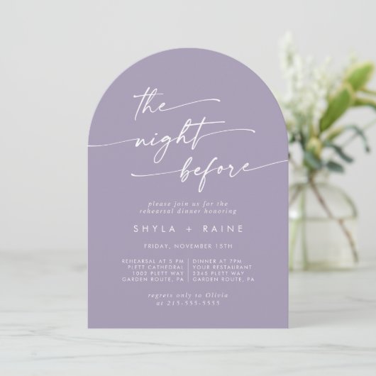 Invitation Boho Chic Lavender Purple Arch Reprendre (Debout devant)