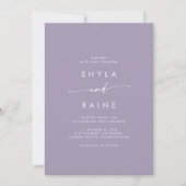 Invitation Boho Chic Lavender Purple Décontracté Photo Mariag (Devant)
