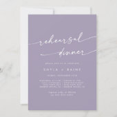 Invitation Boho Chic Lavender Purple Mariage Dîner De Répétit (Devant)