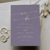 Invitation Boho Chic Lavender Purple Nous Faisons Mariage