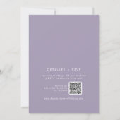 Invitation Boho Chic Lavender Purple QR Code Espagnol Mariage (Dos)