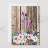 Invitation Boho Chic Longhorn Cow Crâne Floral Fête de l'mari (Dos)