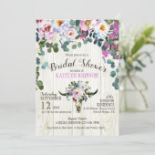 Invitation Boho Chic Longhorn Crâne de vache Fête des mariées (Debout devant)