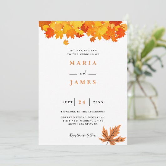 Invitation Boho Chic Mariage de automne (Debout devant)
