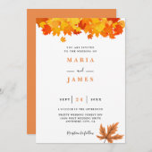 Invitation Boho Chic Mariage de automne (Devant / Derrière)