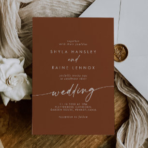 Invitation Boho Chic Mariage en terre cuite