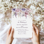 Invitation Boho Chic Mauve Lilac Mariage Floral