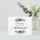 Invitation Boho Chic Mint & Navy Seras-Tu Ma Servante D'Époux (Debout devant)