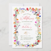 Invitation Boho chic moderne fleurs sauvages éclatantes 1er a (Devant)