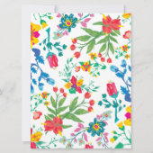 Invitation Boho chic moderne fleurs sauvages éclatantes douch (Dos)