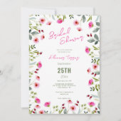 Invitation Boho chic moderne fleurs sauvages éclatantes douch (Devant)