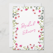 Invitation Boho chic moderne fleurs sauvages éclatantes douch (Dos)