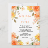 Invitation Boho chic moderne fleurs sauvages vives Mariage (Devant)