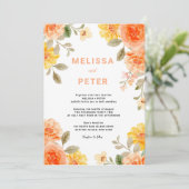 Invitation Boho chic moderne fleurs sauvages vives Mariage (Debout devant)