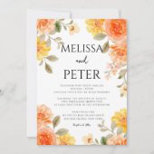 Invitation Boho chic moderne fleurs sauvages vives Mariage (Devant)