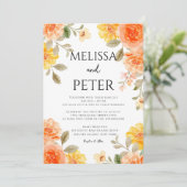 Invitation Boho chic moderne fleurs sauvages vives Mariage (Debout devant)