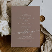 Invitation Boho Chic Neutral Taupe Mariage