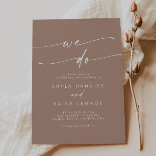 Invitation Boho Chic Neutral Taupe Nous Faisons Mariage