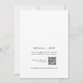 Invitation Boho Chic noir et blanc Monogramme QR Code Mariage (Dos)