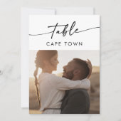 Invitation Boho Chic noir et blanc Numéros de tableau photo (Devant)