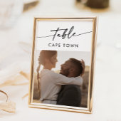 Invitation Boho Chic noir et blanc Numéros de tableau photo