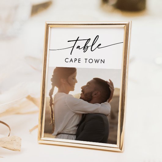 Invitation Boho Chic noir et blanc Numéros de tableau photo