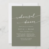 Invitation Boho Chic Olive Green Dîner de répétition Mariage (Devant)