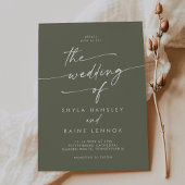 Invitation Boho Chic Olive Green Le Mariage De