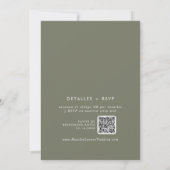 Invitation Boho Chic Olive Green QR Code Espagnol Mariage (Dos)