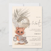 Invitation Boho Chic On Peut Bearly Wait Baby shower (Devant)