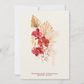 Invitation Boho chic or rouge Frame & rouge mariage de automn (Dos)