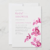 Invitation Boho Chic Orchidée rose Élégante Fête des mariées (Devant)
