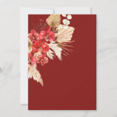 Invitation Boho chic orchidée rouge chute personnalisée Maria (Dos)