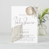 Invitation Boho Chic Pampas Grass Baby shower neutre genre (Debout devant)