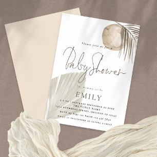 Invitation Boho Chic Pampas Grass Baby shower neutre genre