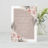 Invitation Boho Chic Pampas Grass Beige Terre Tons Mariage (Debout devant)