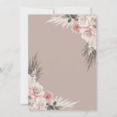 Invitation Boho Chic Pampas Grass Beige Terre Tons Mariage (Dos)
