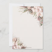 Invitation Boho Chic Pampas Grass Orchid Floral Fête des mari (Dos)