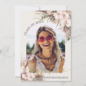 Invitation Boho Chic Pampas Grass Orchid Floral Graduation (Dos)