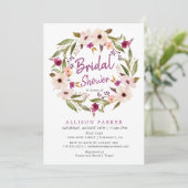 Invitation Boho Chic Plum Flowers Douche nuptiale (Debout devant)
