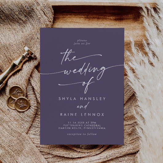 Invitation Boho Chic Plum Purple Le Mariage De