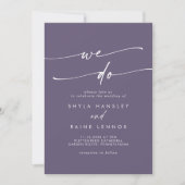 Invitation Boho Chic Plum Purple Nous Faisons Mariage (Devant)