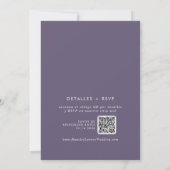 Invitation Boho Chic Plum Purple QR Code Espagnol Mariage (Dos)