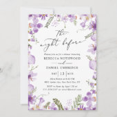 Invitation Boho Chic Purple Floral Dîner De Répétition (Devant)