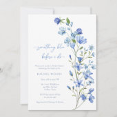 Invitation Boho Chic Quelque chose de bleu Fleur sauvage Fête (Devant)