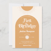 Invitation Boho Chic Ray of Sunshine Premier anniversaire (Devant)